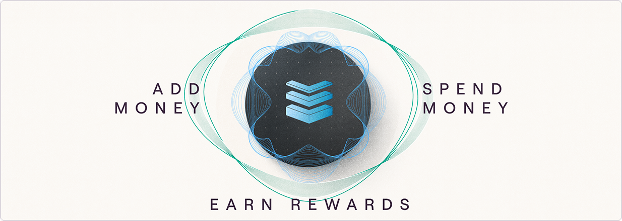 Add money, spend money, and earn money visual